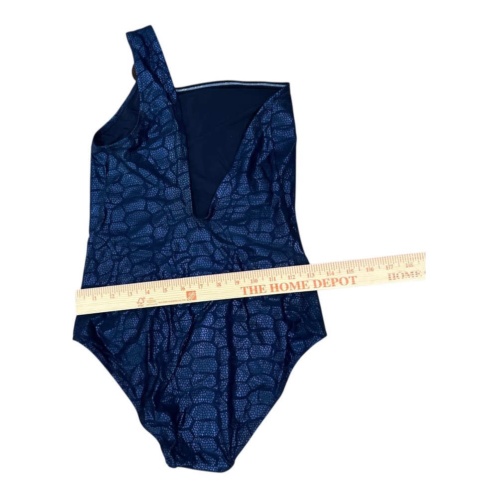 Vilebrequin Womens 6 Metallic Blue One Shoulder One Piece Swimsuit - Picture 6 of 10